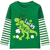 Toddler Boy Girl St Patricks Day Shirts Lucky Clover Long Sleeve T-Shirt Kids Shamrock Irish Green Tee Tops