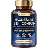 Magnesium Complex 12-in-1 Supplement | 700mg High Absorption Formula with Glycinate Citrate Malate Oxid| Muscle Relaxation, Restful Sleep & Heart Health Support | 120 Vegan Capsules