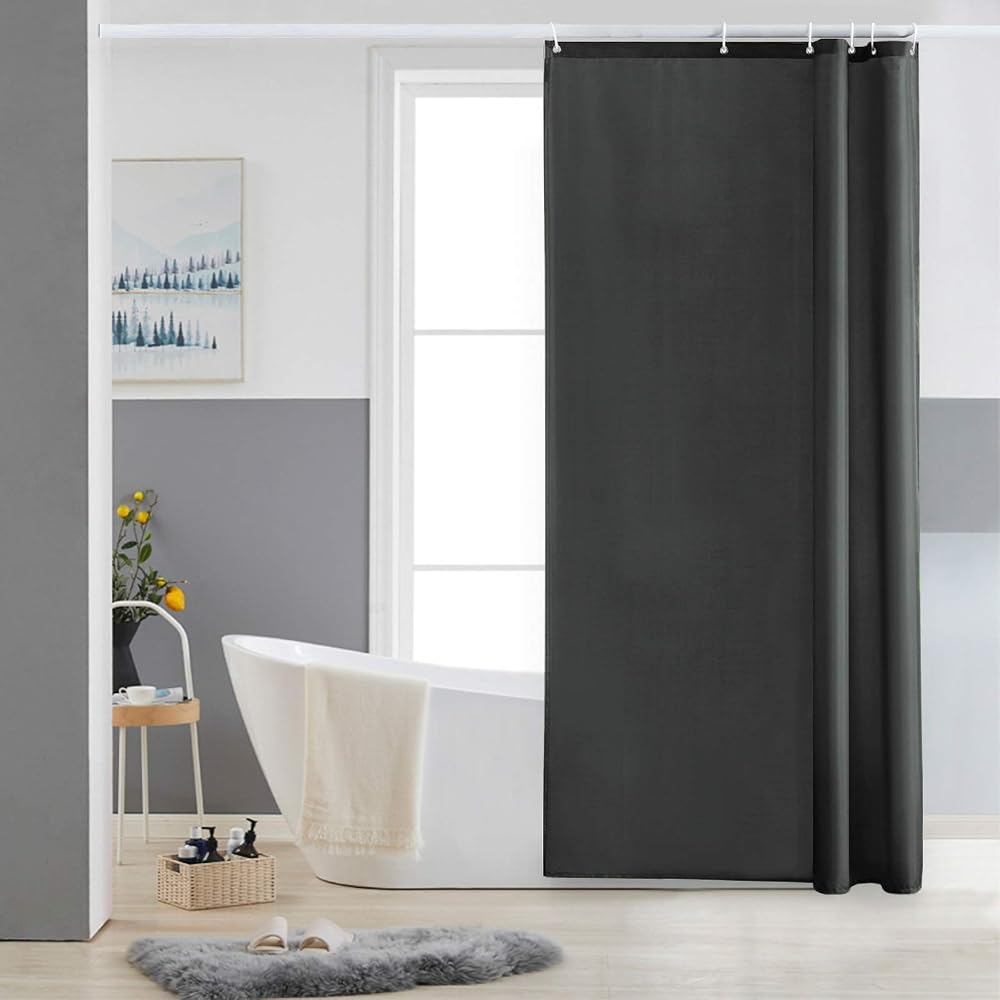 Furlinic Shower Curtain Mould Proof Waterproof Polyester 33x72 Inch Dark Grey
