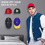 EACHPT Adhesive Hat Hooks 10Pcs Wall Mounted Minimalist Cap Display Rack view 5
