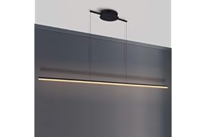 Zicbol Kitchen Island Pendant Lighting 40.94 Inch Linear Light Fixture Chandelier 16W 3000K Warm Light Dimmable LED Hanging Light Fixture for Dining Room, Kitchen, Breakfast Bar, Living Room Black