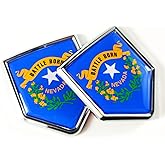 Newperlite Nevada Flag Decal Sticker Car Emblem Nevada Flag Car Decoration Accessories Chrome Shield for Truck Vehicles Cars, 2 Pack