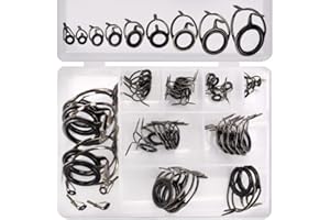 JJZS Fishing Rod Repair Kit - Fishing Rod Tips and Guides Replacement Kit With Ceramic Guide Rings