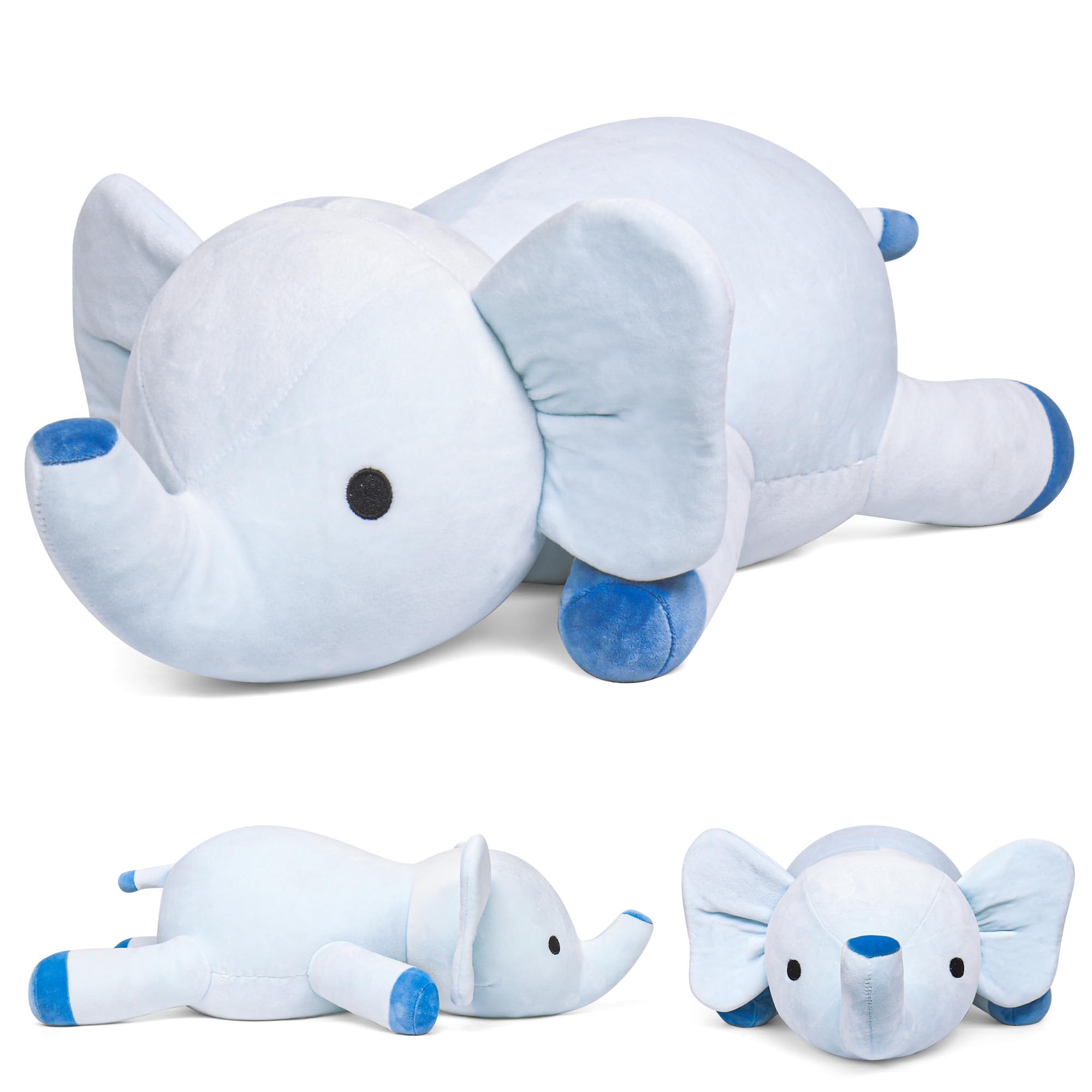 Weighted Elephant Stuffed Animal - 15.7 Inch, 1.2 Lbs Soft Plush, Calming Huggable Toy For Kids & Adults - View #12
