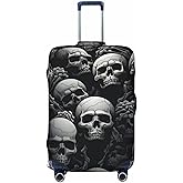 DJYQBFA Skull Luggage Cover Washable Elastic Suitcase Cover Anti-Scratch Skeleton Travel Luggage Protector Covers for Kids Adult L fits 25-28 inch Suitcase