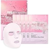 Hanskin Hyaluron Glow Sheet Mask – Korean Hydrating Face Mask with Hyaluronic Acid, Vitamin C & Madecassoside for Plump, Calm & Dewy Skin | Moisturizing Glass Skin Serum Mask | 10EA