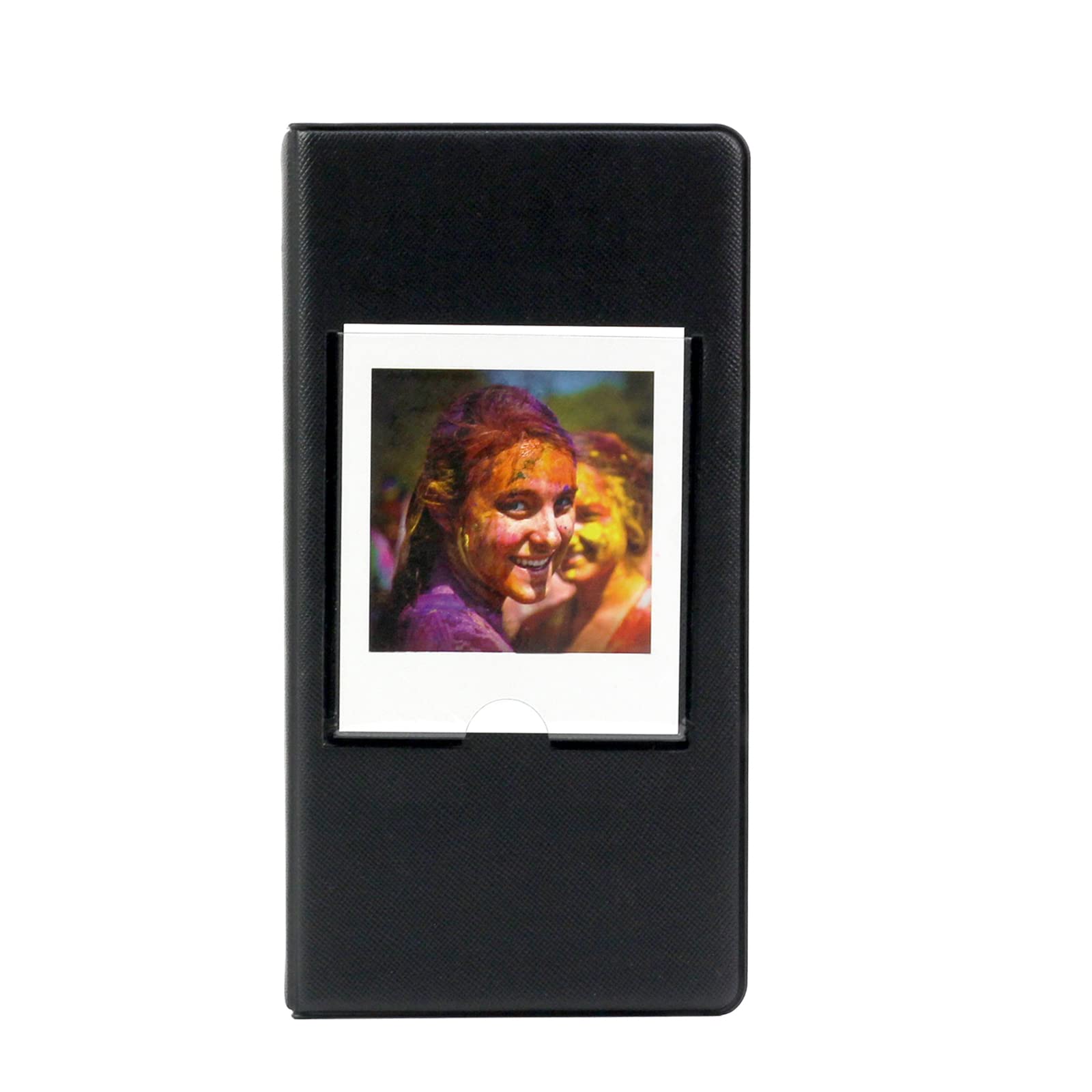 MUZIRI KINOKOO Mini Photo Album PVC Leather Wallet Album Compatible For Fuji Instax SQUARE SQ1 SQ20 SQ10 SQ6 Camera Share SP-3 Pictures Holder 64 Pockets (Black)