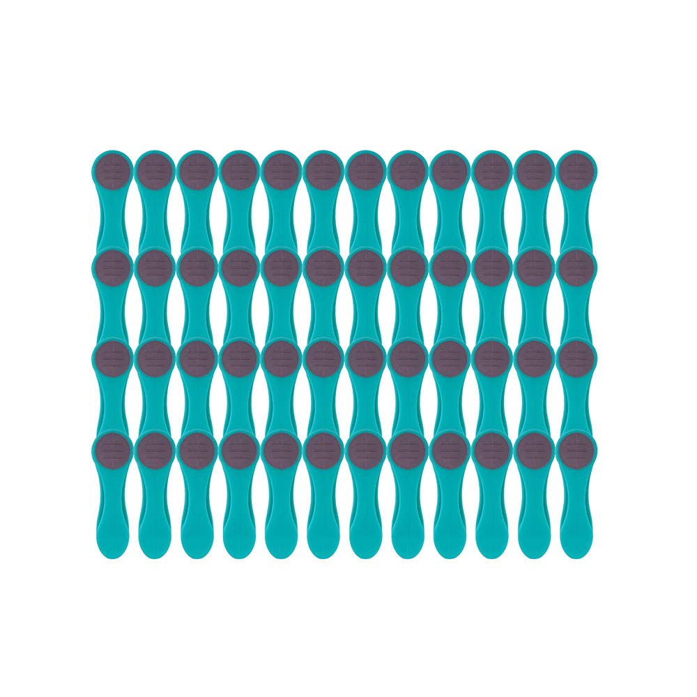48 Clothes Pegs with Soft Grip - Turquoise, Grey