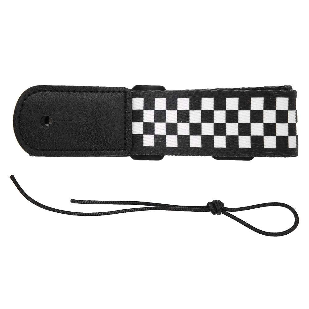 Alinory Ukulele Strap,Adjustable Black and White Squares Ukulele 4 String Hawaii Guitar Shoulder Strap Accessory,Back,105*3.8*0.1cm