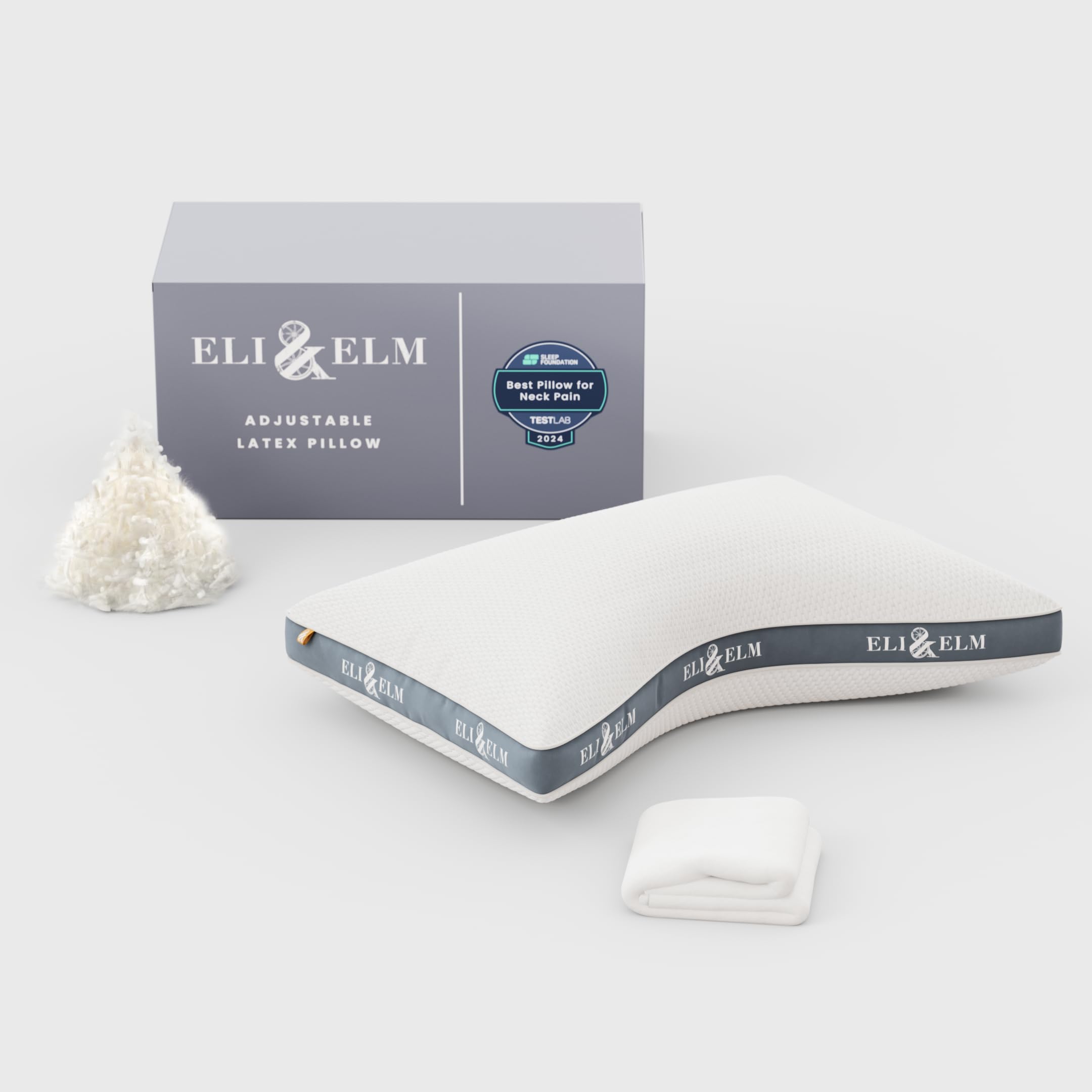 Photo 1 of Eli & Elm | Best Ergonomic Side Sleeper Pillow for Neck Pain. Supportive Cooling Latex Fill with Luxury Breathable Cover. U-Shape Contoured Design. Queen Size Bed Pillow. (Pillow & Pillow Case)