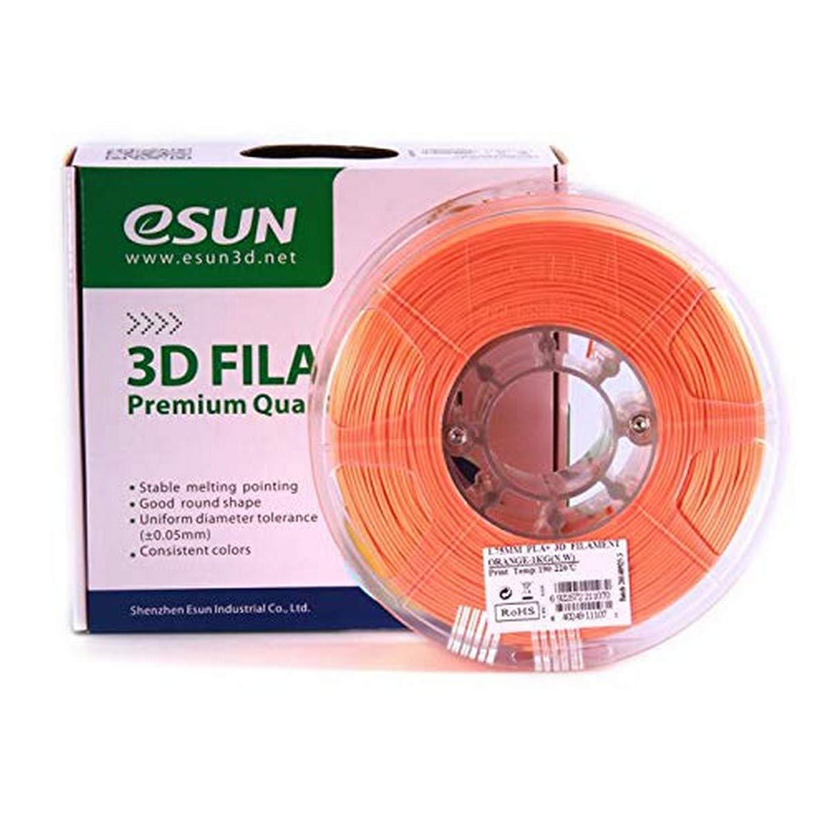 eSUN PLAPlus Filament, Orange, 1.55 kg