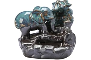Incense Holder -Creative Indian Elephant Backflow Incense Burner,Viewing Smoke Waterfall Aroma for Office Home Decoration Cra