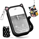 Metyond Cat Silicone Case Compatible with Touchland Hand Sanitizer Spray with Power Mist 1 FL OZ/30ML, Cute Hand Sanitizer Spray Accessory (1PCS Black)