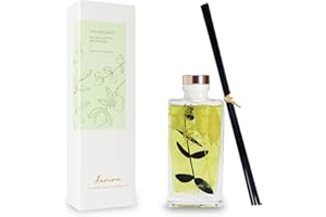 Aeviva Reed Diffuser Set, 5 fl oz Oud Bergamot Scented Oil Diffuser, Home Fragrance with Cotton Reed Sticks for Bedroom, Office, Bathroom Shelf Decor & Gifts