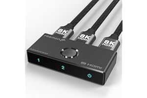 Fosmon HDMI 2.1 8K Bi-Directional Switch, Support 8K@60Hz 4K@120Hz 1 In 2 Out / 2 In 1 Out Switcher, Ultra High Speed 48Gbps 