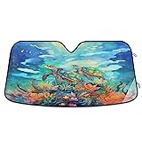 Sea Ocean Turtle Car Front Windshield Sun