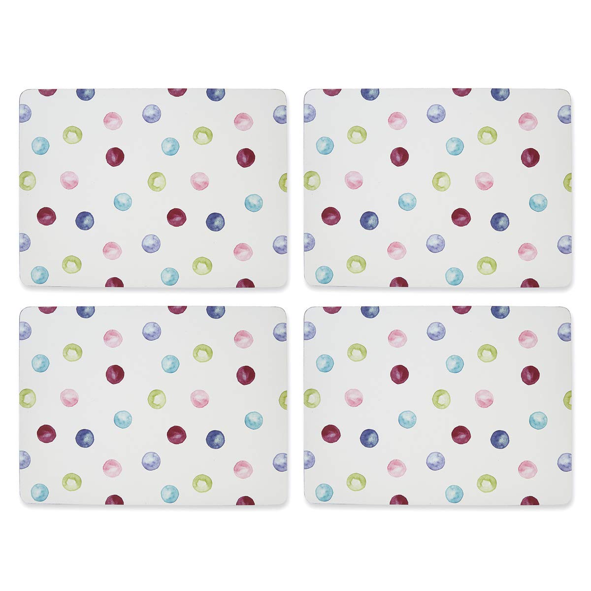 Cooksmart Pack of 4 Table Place Mats | Place Mats For Table With British Designs | Table Mats For All Types Of Kitchens - Spotty Dotty