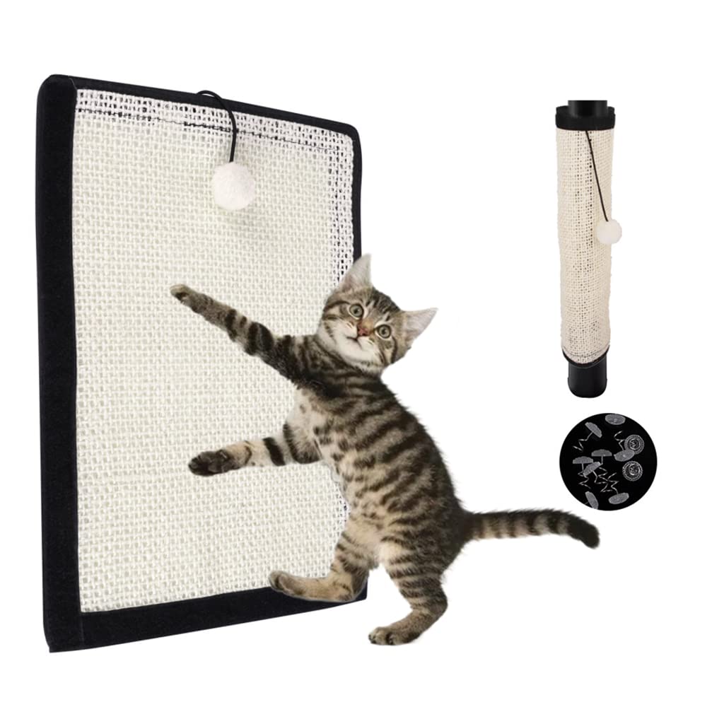 Cat Scratching Mat Sofa Furniture Protector Sisal Cats Kitten Scratch Mat Board Pad Flat Scratching Post Animals Scratcher Pet Claws Guard Anti-Scratch Sofa Couch Chair Carpet Protector,30x40CM