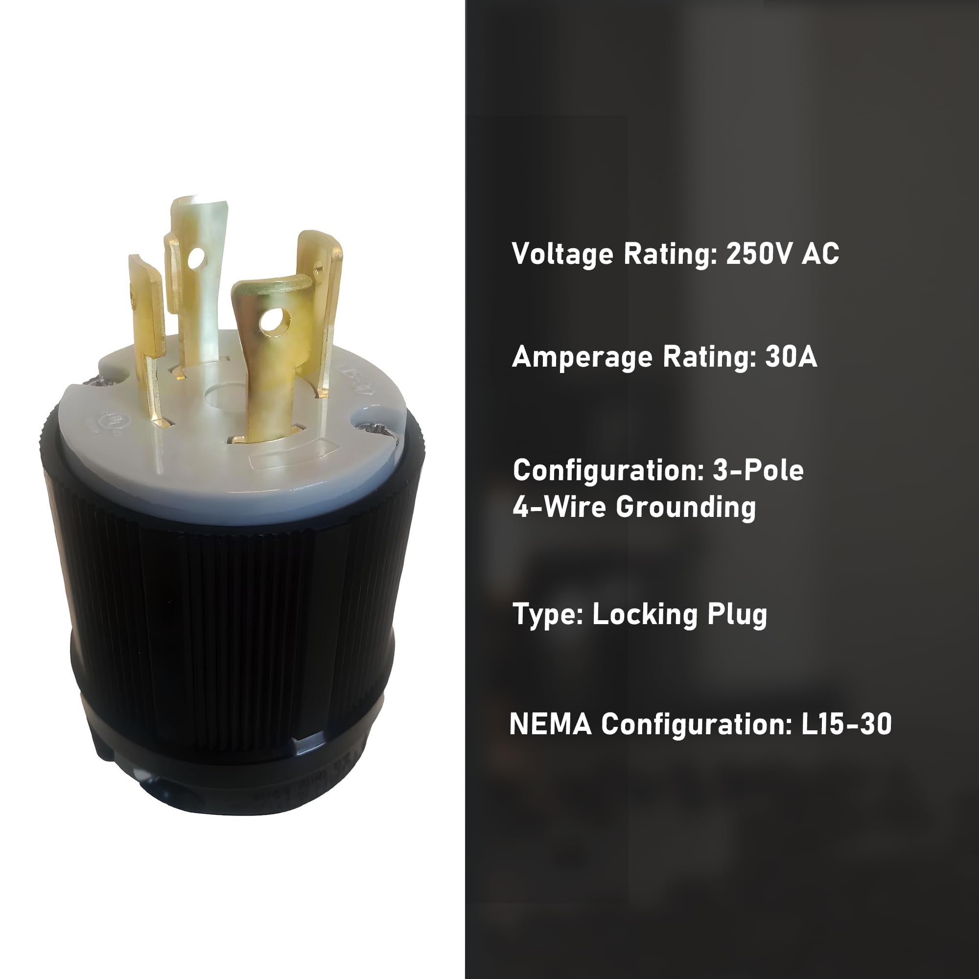 OCSParts 6-Pack NEMA L15-30 Plugs | 30A 250V AC Locking Plug | Heavy Duty Industrial Grade | cUL Listed | 6 Pack - view 4