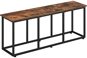 HOOBRO Dining Bench, 120 cm Dining Table Bench, Industrial Style Kitchen Bench, Steel Frame, Easy to Assemble, for Kitchen, D