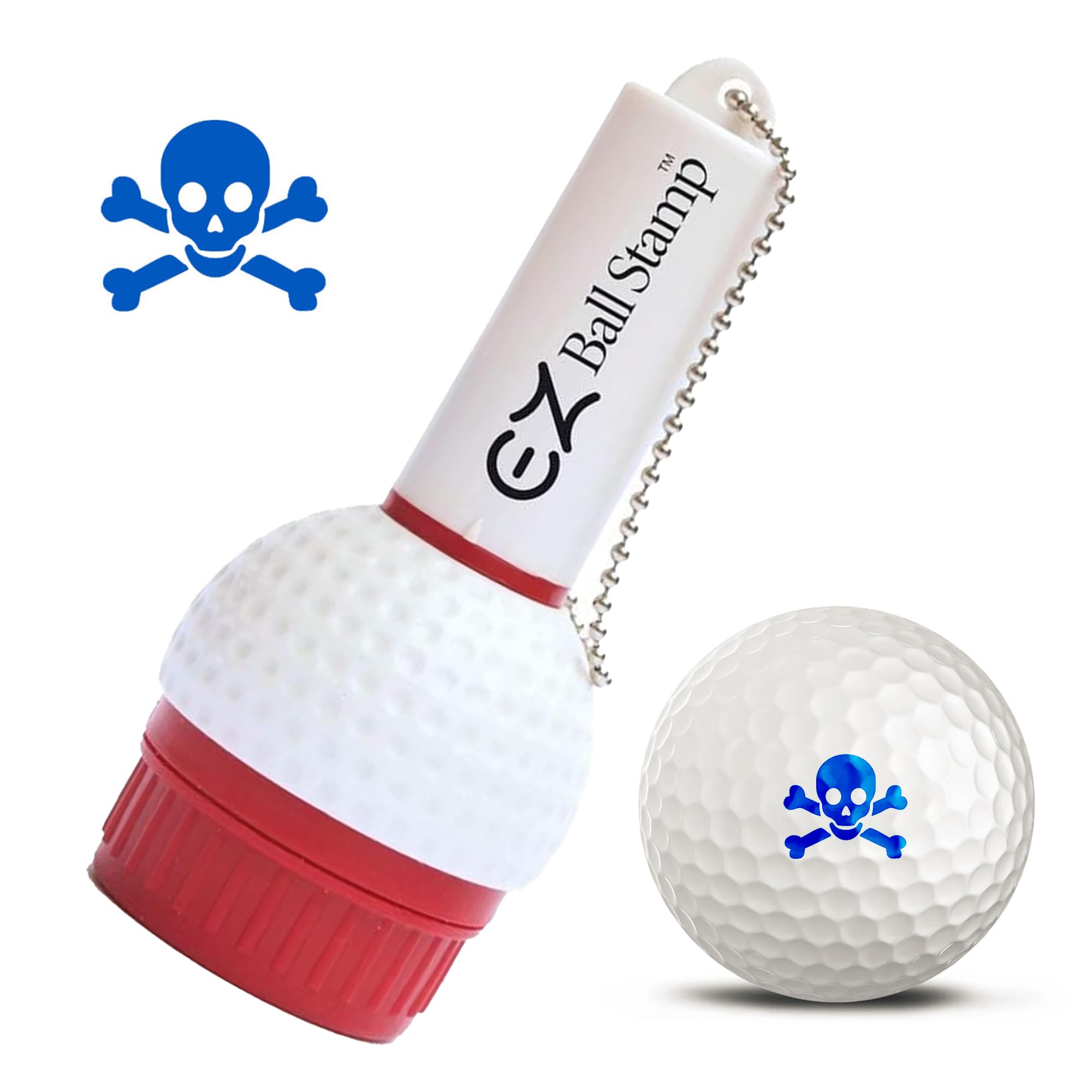 EZBallStamp Golf Ball Stamp - Blue Skull & Crossbones