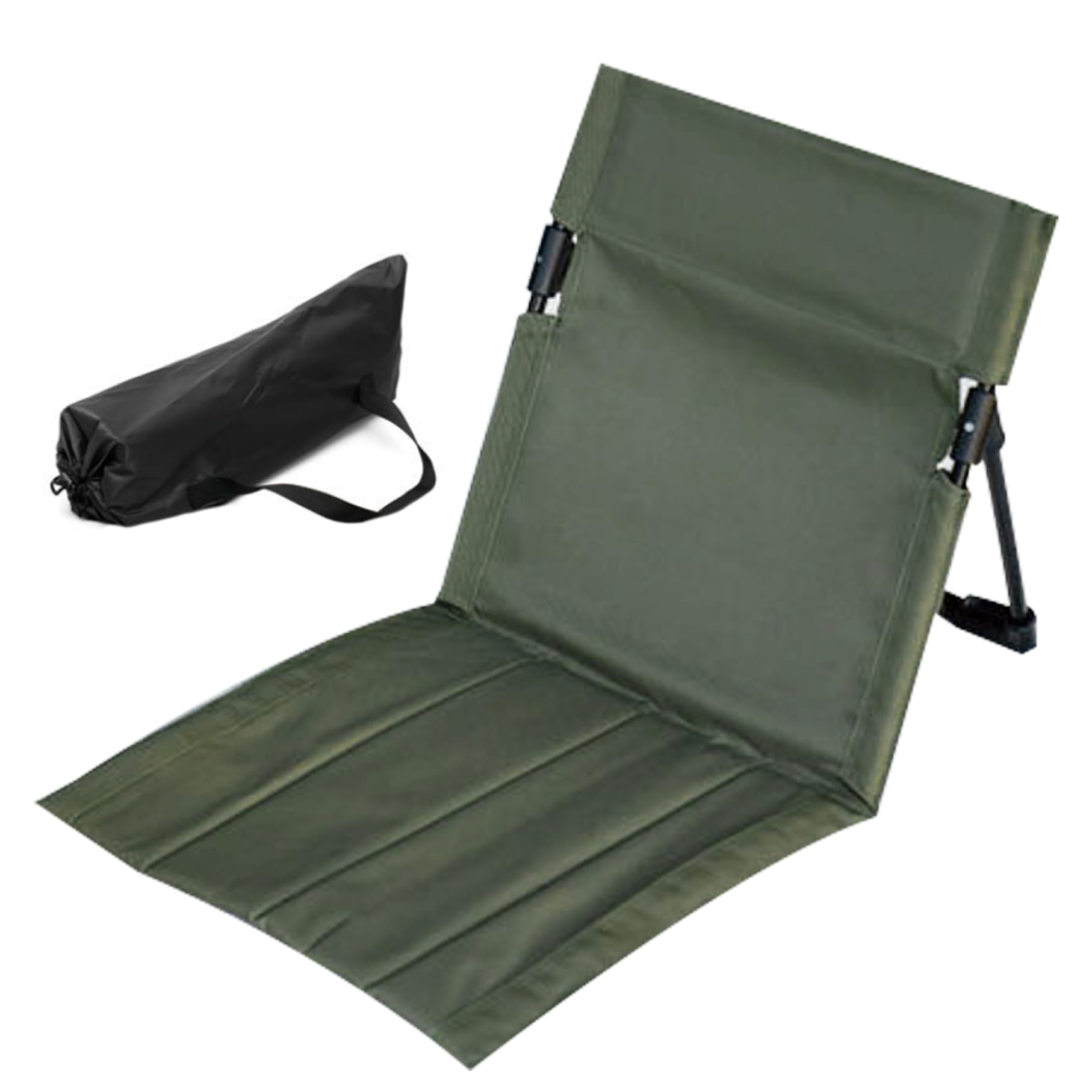 Photo 1 of Comebachome Foldable Beach Chair with Back Rest, 500g Portable Sunbathing Recliner, Heavy Duty, Dark Green