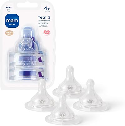 MAM Teats Size 3 4 Pack Fast Flow Fits All MAM Bottles SkinSoft Silicone