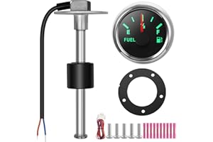 RUPSE Fuel Sender Unit Boat Fuel Tank Sending Unit Fuel Water Level Sensor Stainless Steel Fuel Sender and Fuel Gauge for Boat Car Truck RV (12"(300mm))