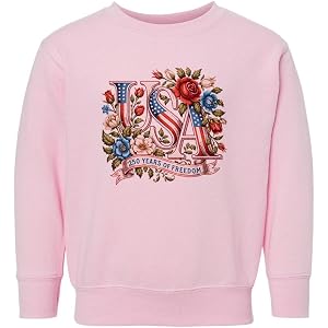 Floral 250 Years USA Kids Sweatshirt Toddler