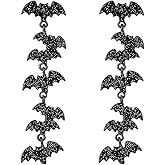 Halloween Bat Earrings for Women Vintage Black Bat Taseel Dangle Earrings Gothic Acrylic Horror Scary Drop Earrings Halloween Cosplay Party Decorations Jewelry