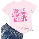 FRYAID Breast Cancer Shirt Women Pink Ribbon Breast Cancer Awareness Rainbow T-Shirts Cancer Care Short Sleeve Tee Top