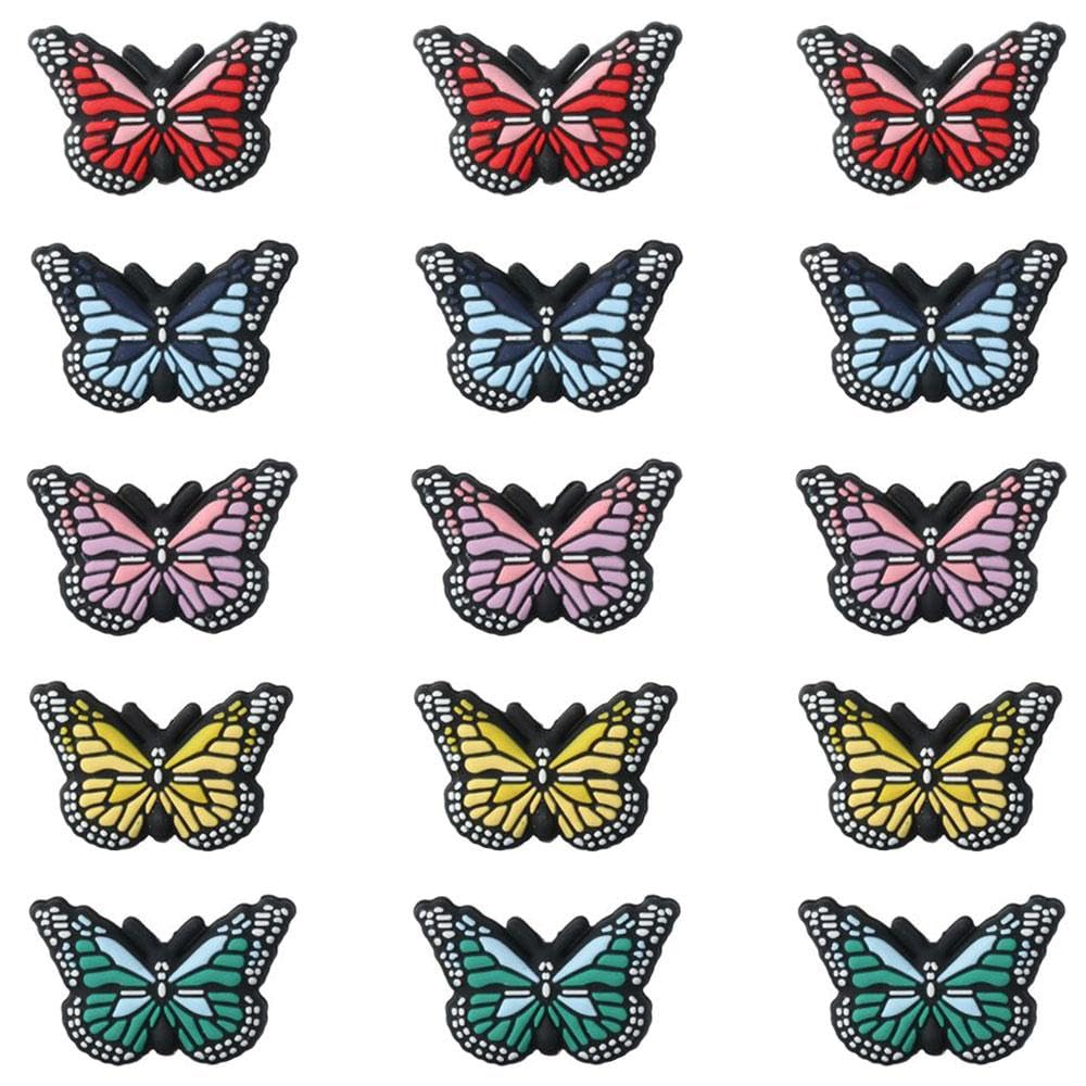 YYlingx 15 Pcs Butterfly Silicone Beads Cute Silicone Beads for DIY Keychains Bracelet Necklace Pens Lanyard Making