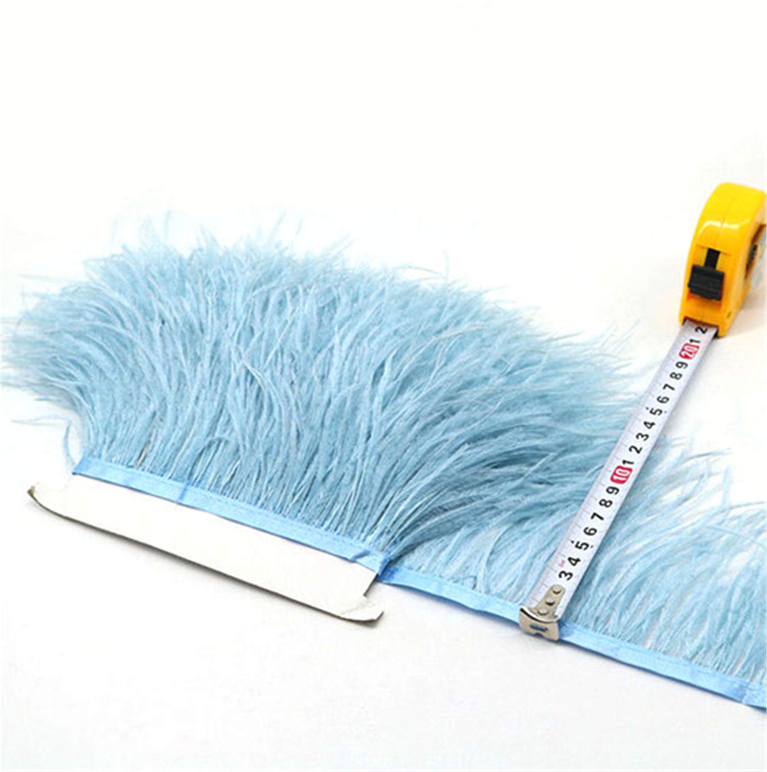 36 Colours Quality Ostrich Feather Trimming Fringe for Millinery Craft Dress Making (Pale Blue,2 Meters)