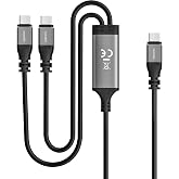2-in-1 USB C to USB C Cable 8FT, Dual USB-C Output Cord, 100W Max, Aluminum | PD Fast Charging Type C Splitter, Compatible with iPhone 17/16/15, MacBook Air/Pro, iPad Pro, Galaxy S26 S25, Not for Video
