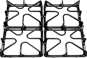 SHENGYONGH CZ34 (4-pack) 8-1/2’’x8-1/2’’ Cast Iron Burner Grate Replacement Parts for GE Burner Grate Stove Parts General Electric Gas Range Parts Stove Surface Top Grate