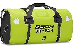 IRON JIA'S Motorcycle 500D PVC Waterproof Reflective Tail Duffle Bag Saddle Dry Luggage Outdoor Accessories Green 60L