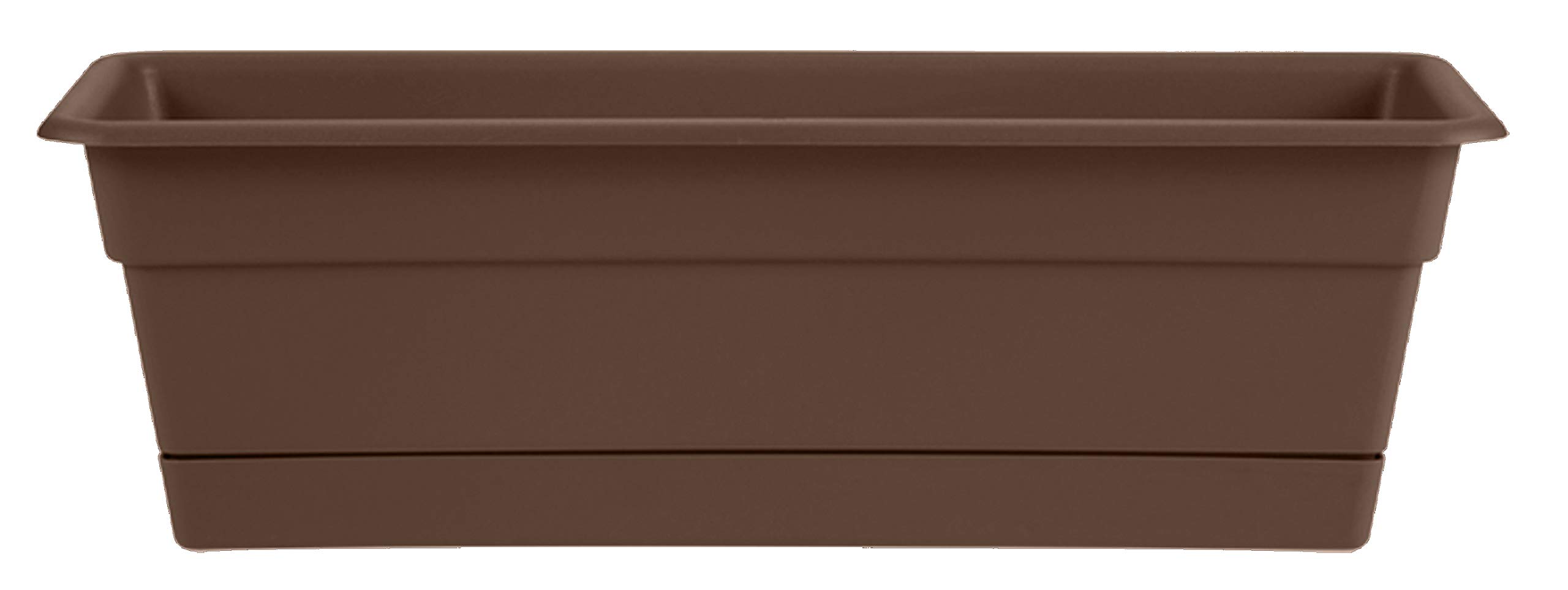 Bloem Dura Cotta Window Box Planter w/Tray, 18", Chocolate (DCBT18-45), 2 Gallon