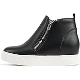 Soda Taylor Hidden Wedge Sole Booties Ankle Heels Sneaker Shoes Side Zipper