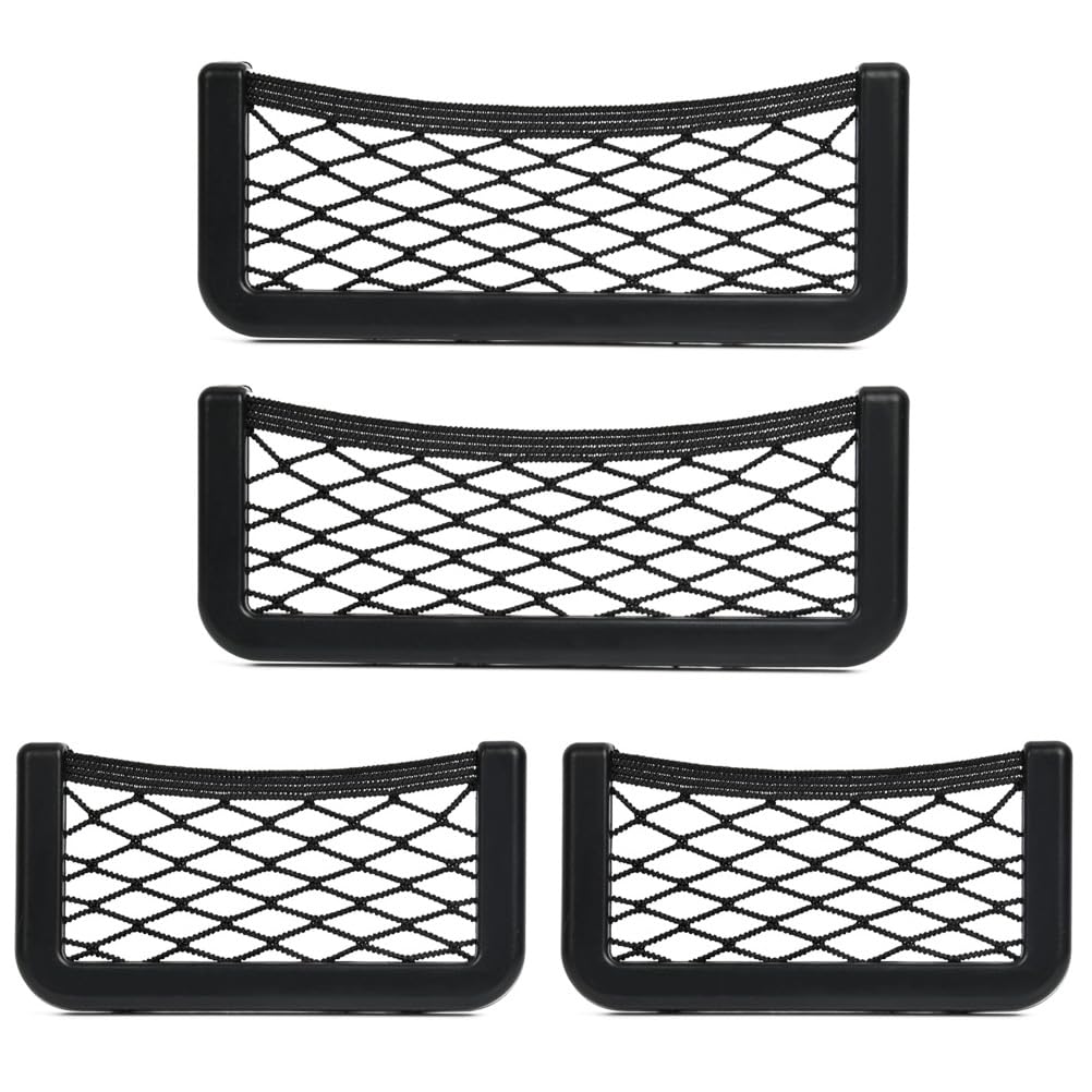 FOROREH 4 Pcs Storage Net Bag Car Storage Pocket, Car Trunk Storage Bag, Elastic Storage Net ,Quality Elastic Car Net Pocket, Organizers for Car Truck