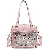 RAINBOW SMILE Canvas Ita Bag Backpack Crossbody Bag Kawaii Pin Display Bag Messenger Shoulder Bags