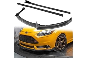 W-POWER Q1-TECH, 9PCS Front Bumper Lip & Side Skirt Extensions Diffuser Compatible with 2012-2014 Ford Focus ST Hatchback Models, Front Bumper Lip Spoiler Air Chin Body Splitter ABS (Painted Carbon)