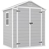 Patiowell 6x4 FT Plastic Outdoor Storage Shed, Resin Outside Shed Perfect to Store Patio Furniture, GardenTools Bike Accessor