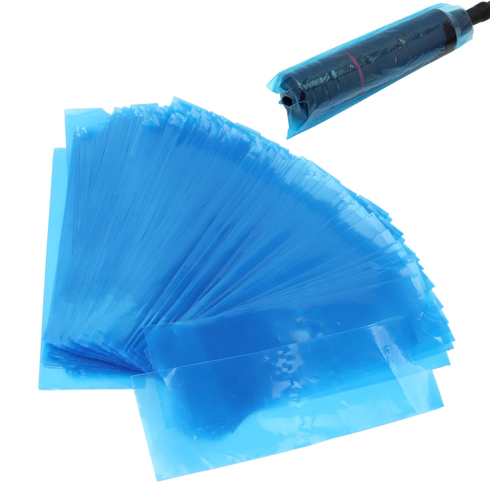 Blue Tattoo Machine Cover Filter - 200pcs Disposable Pencil Bags, Plastic Sleeves and Accessories for Artists