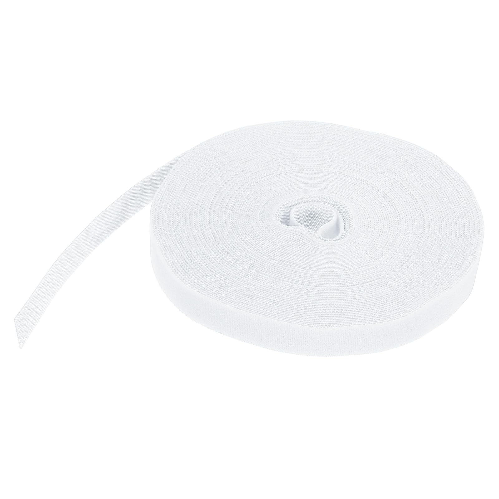 PATIKIL Hook and Loop Straps 0.8 in x 82 Ft, Adjustable Cinch Straps Fastening Cable Straps for Bundling Storage Organization, White