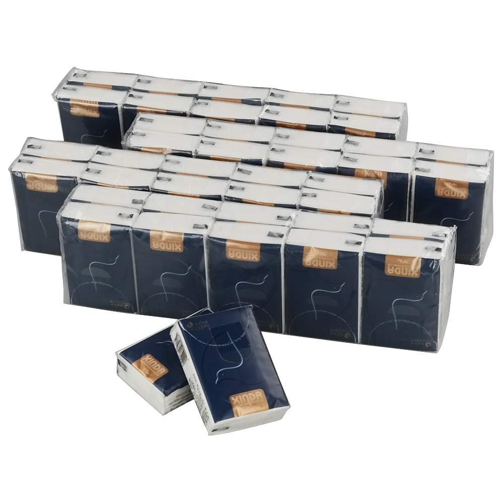 Bblina Tissues Pocket Packs, 4-Ply Pocket Handbag Paper Tissues, 100 Pack Pocket Facial Tissues