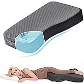Knee Pillow for Side Sleepers, 100% Memory Foam Filling Leg Pillow for Side Sleeping, 4" Height Leg Pillow for Relieving Leg, Back, and Knee Pain Breathable &amp; Pressure-Relieving Support - 18"x30"x4"
