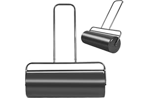 IRONMAX Lawn Roller, 24’’ 13 Gallons Pull & Push Steel Yard Roller w/Removable Drain Plug, Lawn Sod Rollers Tow Behind Water/Sand Filled for Garden, Park, Grass, Ball Field