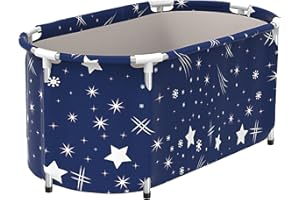 Portable Foldable Bathtub, 48" Freestanding Soaking Bath Tub for Adults, Separate Family Bathroom SPA Tub, Folding BathTub fo