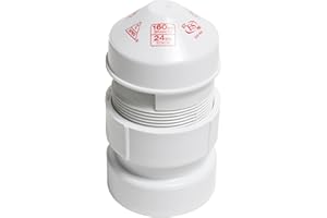 Oatey, 1.5-2", White 39016 Air Admittance Valve with Straight PVC Schedule 40 Adapter Sure-Vent 1.5 in x 2 in. 160 Branch, 24 Stack DFU Capacity