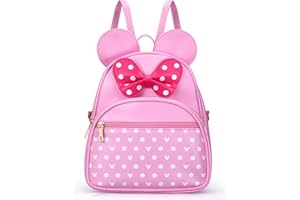Dksyee Cute Little Girls Backpacks Mini Mouse Backpack Kids Backpack Small Backpack Purses Pink Leather Toddler Backpack Best Travel Bag Crossbody Purse Baby Backpack Preschool Backpack